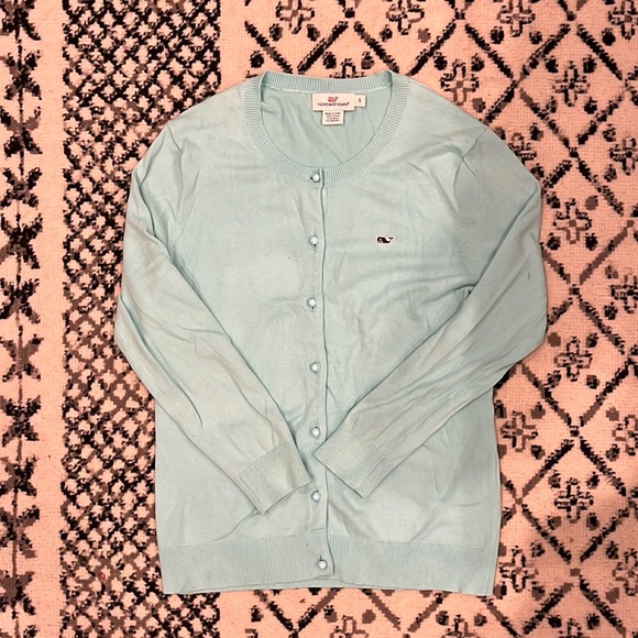 Vineyard vines teal button up sweater - Picture 1 of 7